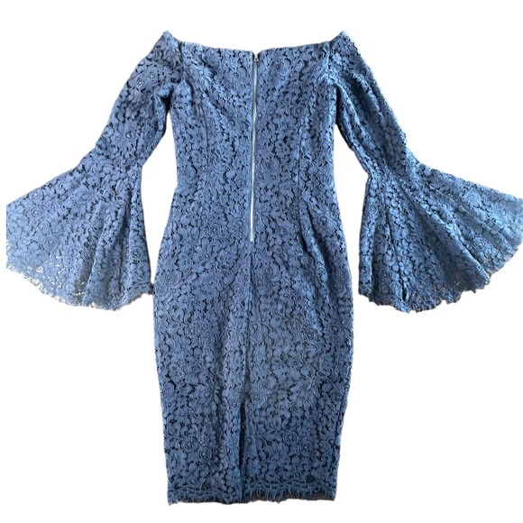 REVOLVE Bardot Solange Lace Dress in French Navy NWOT - Picture 5 of 15
